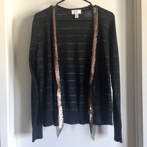 NWOT Ann Taylor striped cardigan w bronze …